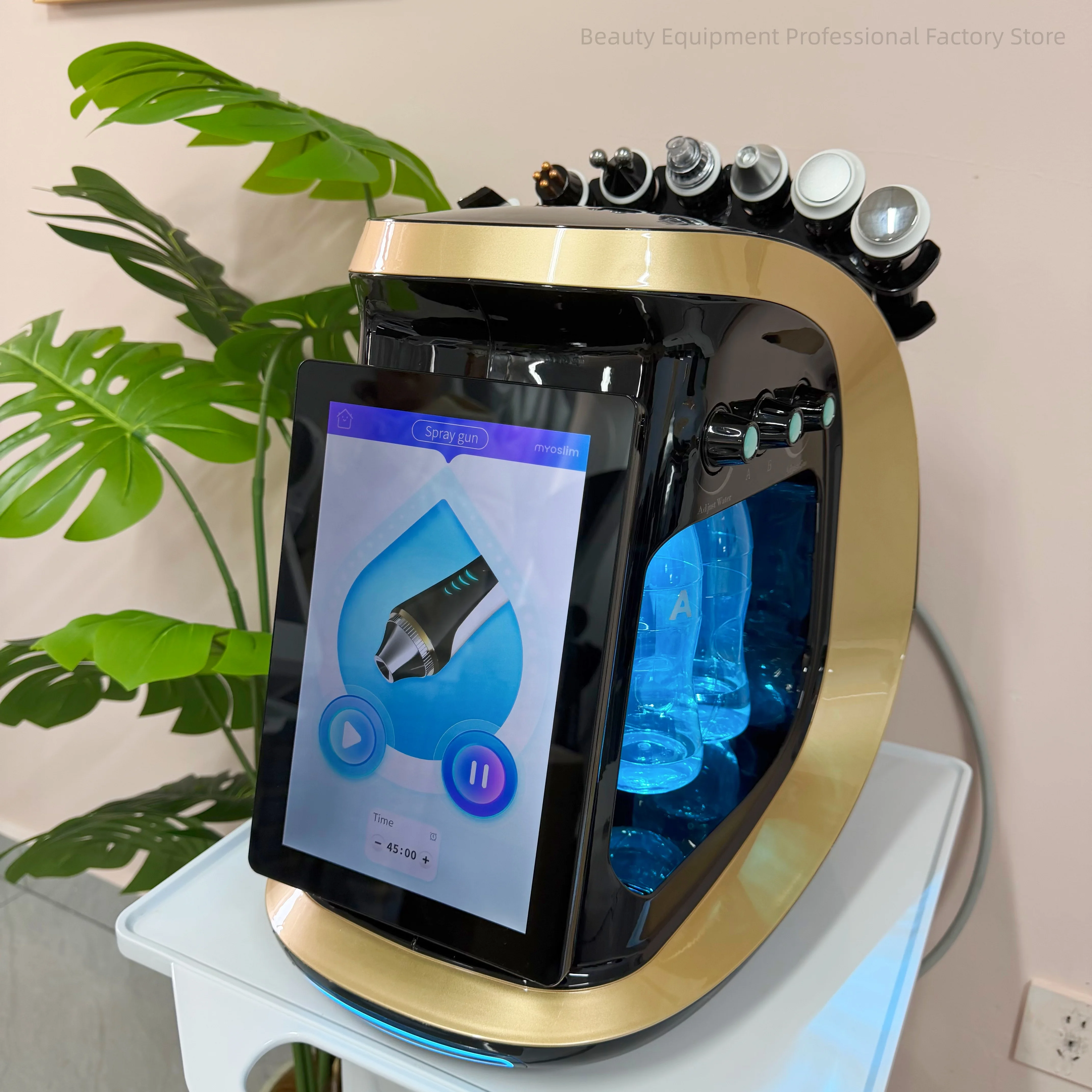 스마트 아이스 블루 7 in 1 피부 분석 미세 박피 피부 관리 워터 글로우 페이셜 하이드로더마브레이션 페이셜 뷰티 디바이스