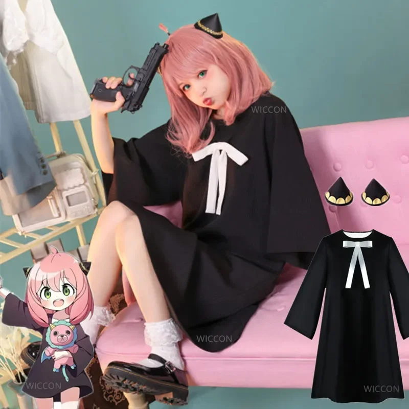 Costume de Cosplay Anya pour Adultes et Enfants, Robe Anime, Chaussettes, Équipement de Sauna, Uniforme d'Halloween, Jupe de ixde Noël, Vêtements