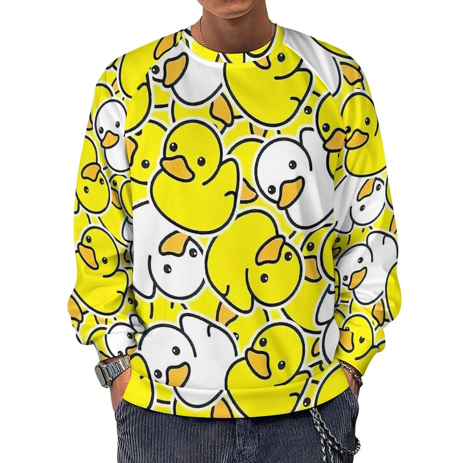 Rubber Ducks Float Casual Sweatshirts  Harajuku O Neck Hoodies Autumn Long Sleeve Outerwear Oversize Hoodie Birthday Gift