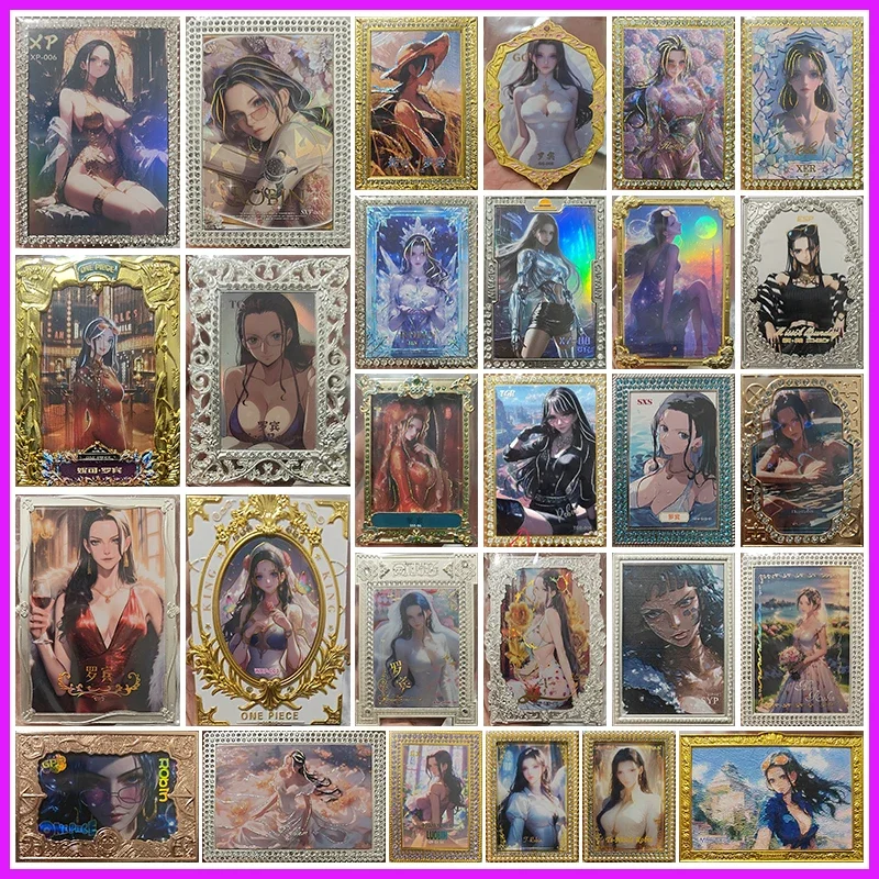

Anime ONE PIECE Rare GG XER BIN XZ ESP SXP TG SSS TGR SXS XP WRP HSR Metal Robin Collectible Cards Toys for Boys Birthday Gift