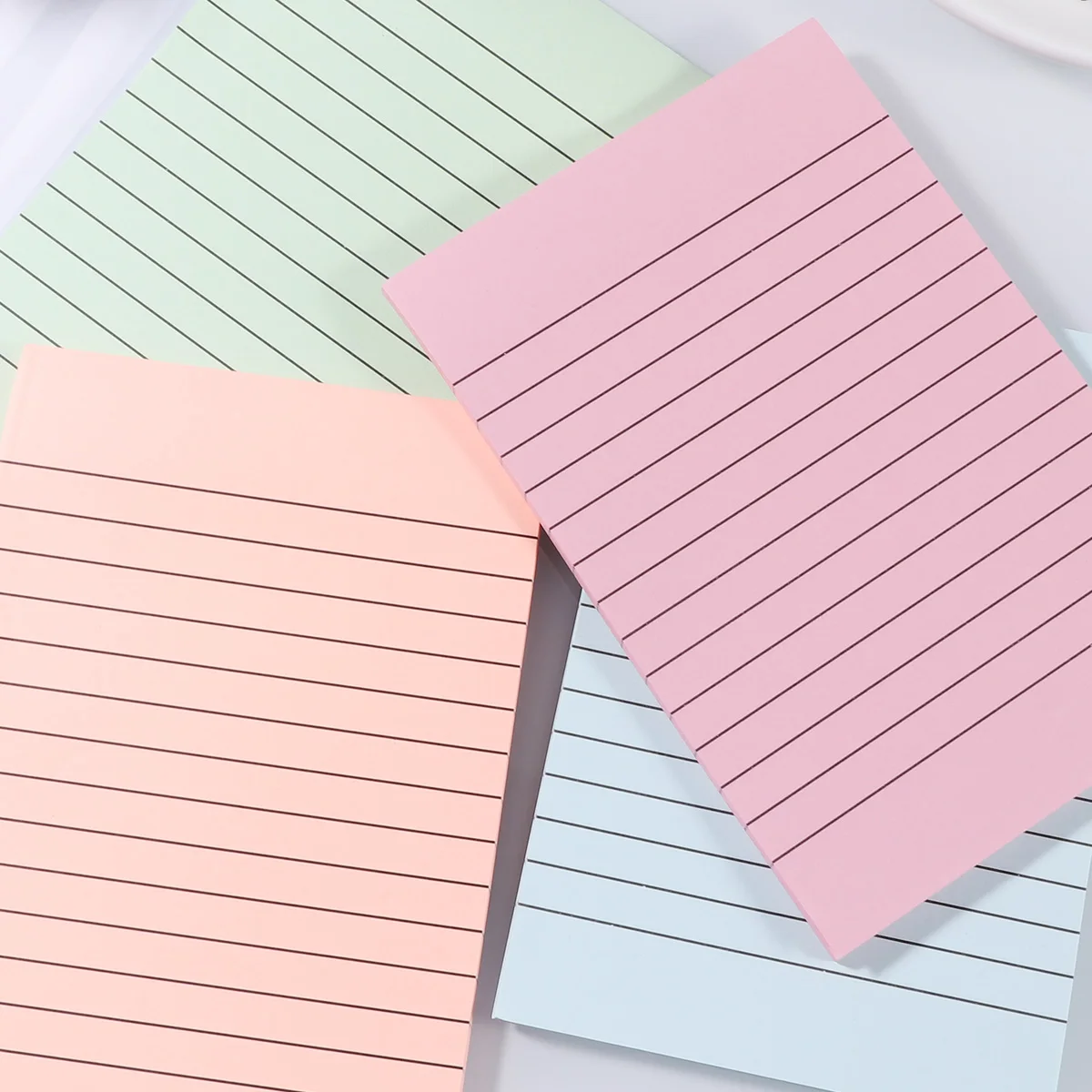 5pcs Colorful Striped Sticky Notepads A6 Self-Stick Notes Memo Pads Paper Notes Stickers For Office Home School Wall Fridge Use