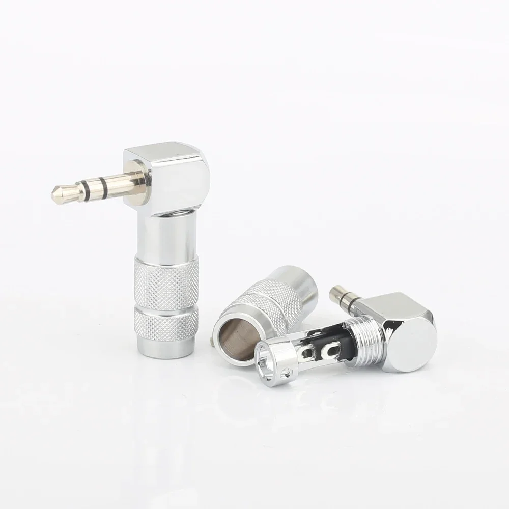 جودة عالية Audiocrast HP006 3.5mm الزاوية اليمنى بزاوية مقبس استريو التوصيل كابل الصوت محول لحام المحطة #5