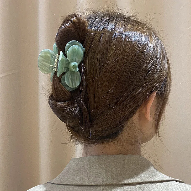 Muweordy Flower Hair Clips Acetate Claw Clip Summer Trendy Crab Hair Clip Korean Barrette Hair Accessories for Women Girls Gifts