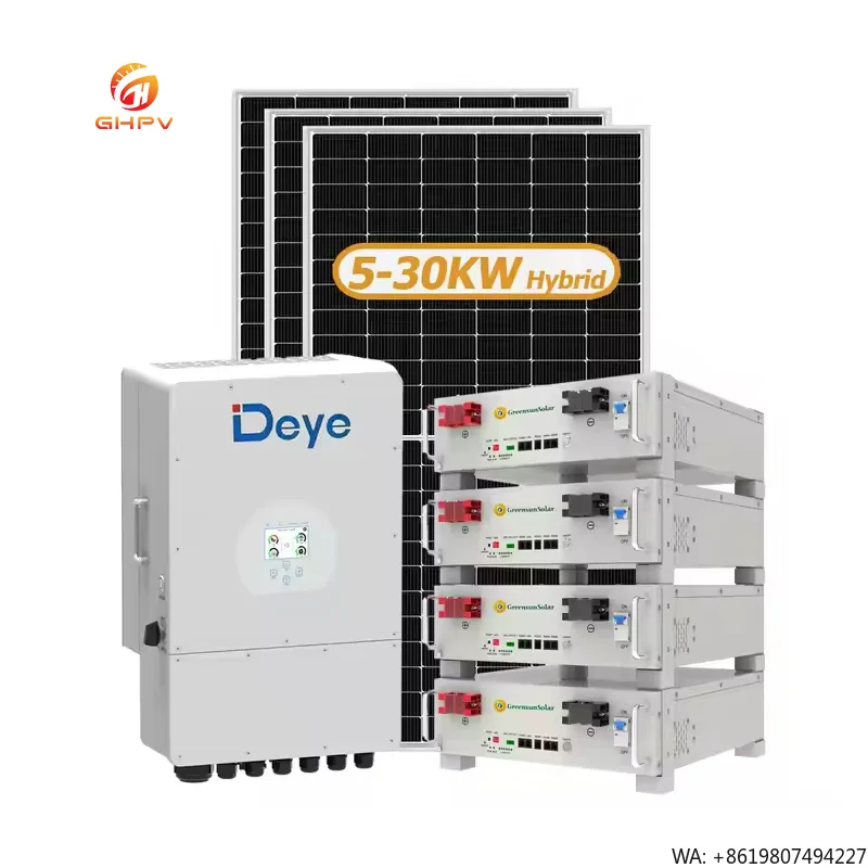 Deye Solar System Hybrid on Off Grid Solar Power System Complete Kit 15kw 10kw 25kw 20kw 30kw for Home