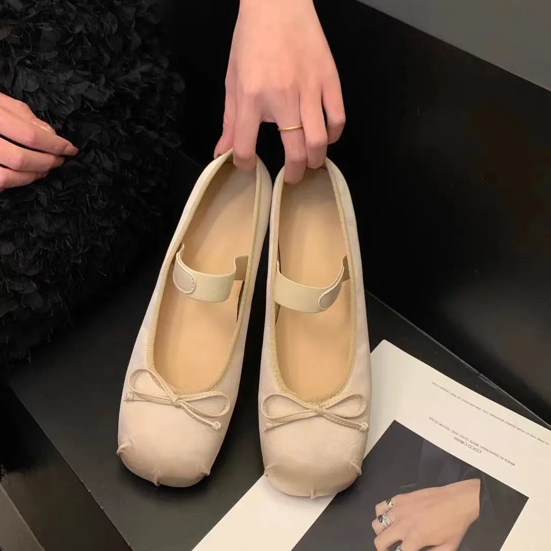 French Ballet Mary Jane Women Shoes 2026 Spring Autumn New Vintage Square Toe Low Heel Fashion Pumps