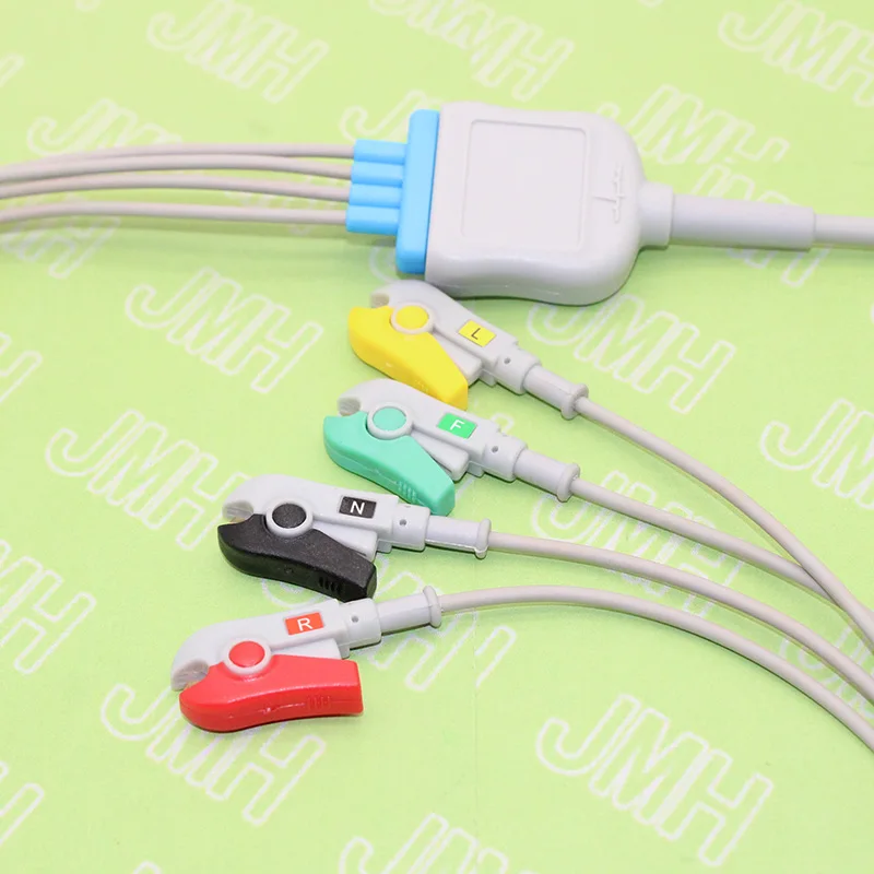 OEM Customized Product LEMO 12P Pins 4-Lead ECG Cable IEC Clip Electrode Leadwire