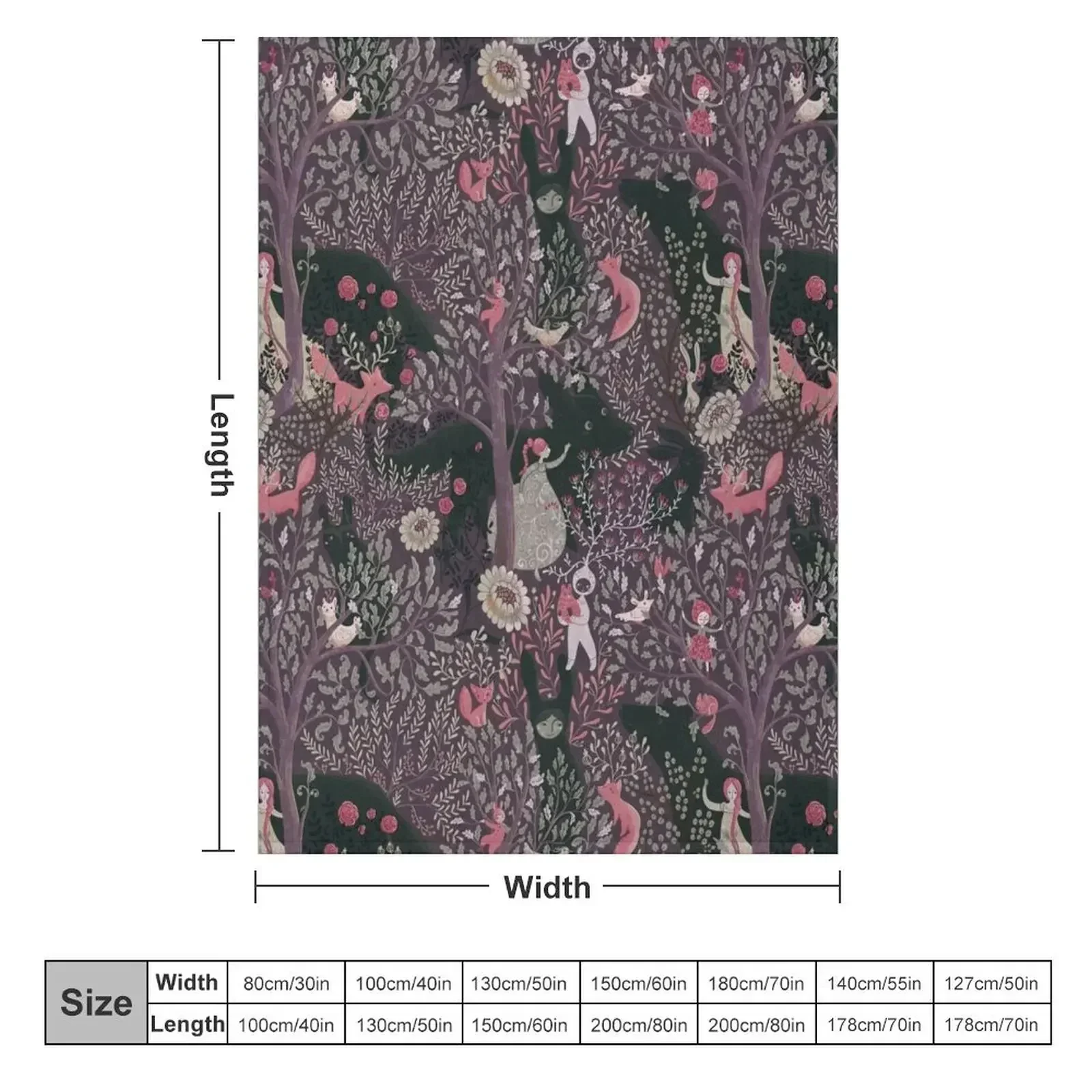 Whimsical Wonderland in purple Throw Blanket Extra Large Throw Softest Custom wednesday Retros halloween Blankets