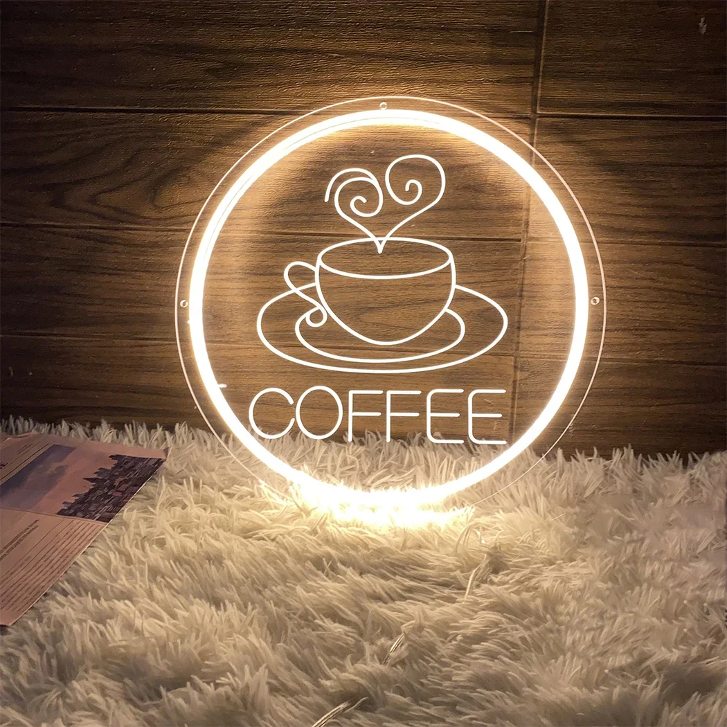 Letrero de neón de café, letrero de neón LED para cafetería, restaurante, letreros luminosos de negocios, luces decorativas de pared para el hogar y la cocina