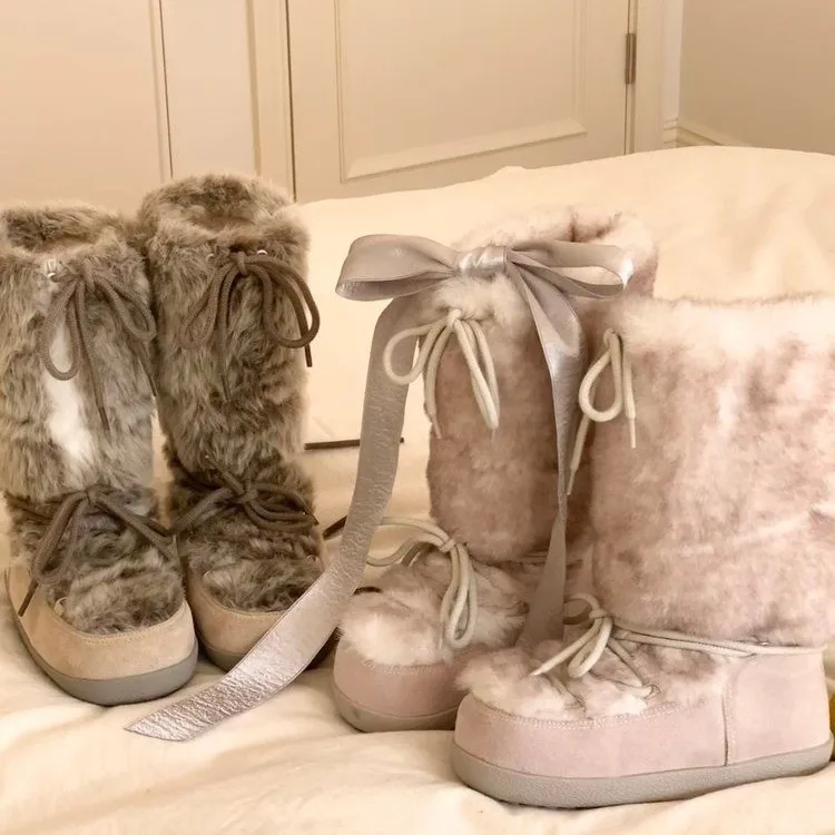 Women's Winter Plush Anti Slip Snow Boots, Casual Thick Plush Short Boots, Synthetic Leather Cotton Boots, Warm and Fashionable view 2