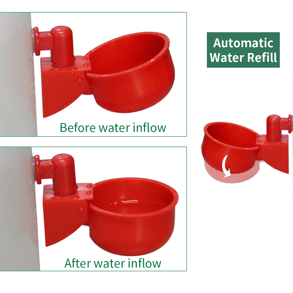 5/10/20 Pcs Automatic Poultry Drinking Bowl Chicken Waterer Cups Duck Drinking Machine Hanging Drinking Bowls Water Dispenser
