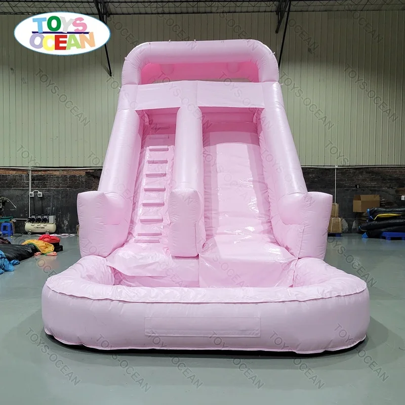 Custom Home Backyard Outdoor PVC Inflatable Water Slide with Pool for Kids White Commercial