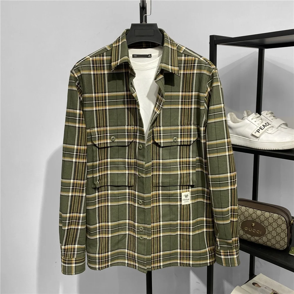 

DOLCA HOMME Men's Long Sve irt Thiened Loose Fit Plaid Outerwear Cus Dyed Fabric Warm All Seasons Cotton Youth Faion