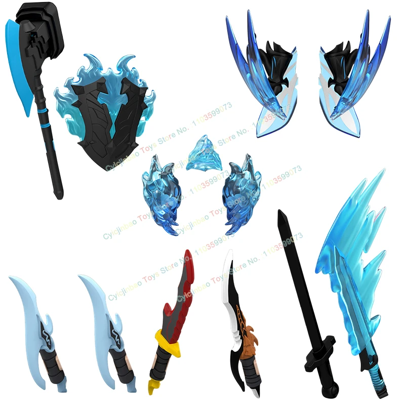 WM6220 WM6221 bande dessinée rôle majeur Cheng Xiaoyu effets spéciaux accessoires couteau hache modèle figurines d'action blocs de construction enfants jouets