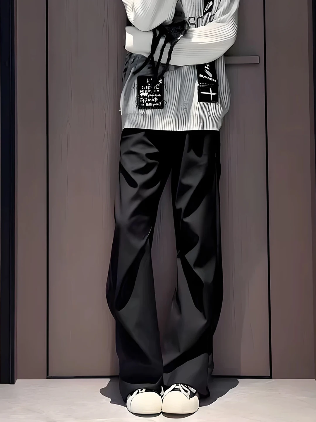 

Мужские зимние брюки Bla с плиссировкой и расклешенными штанинами, премиум-класса, на флисовой подкладке, прямого кроя, повседневные, Cleanfit, комфортные, свободного кроя