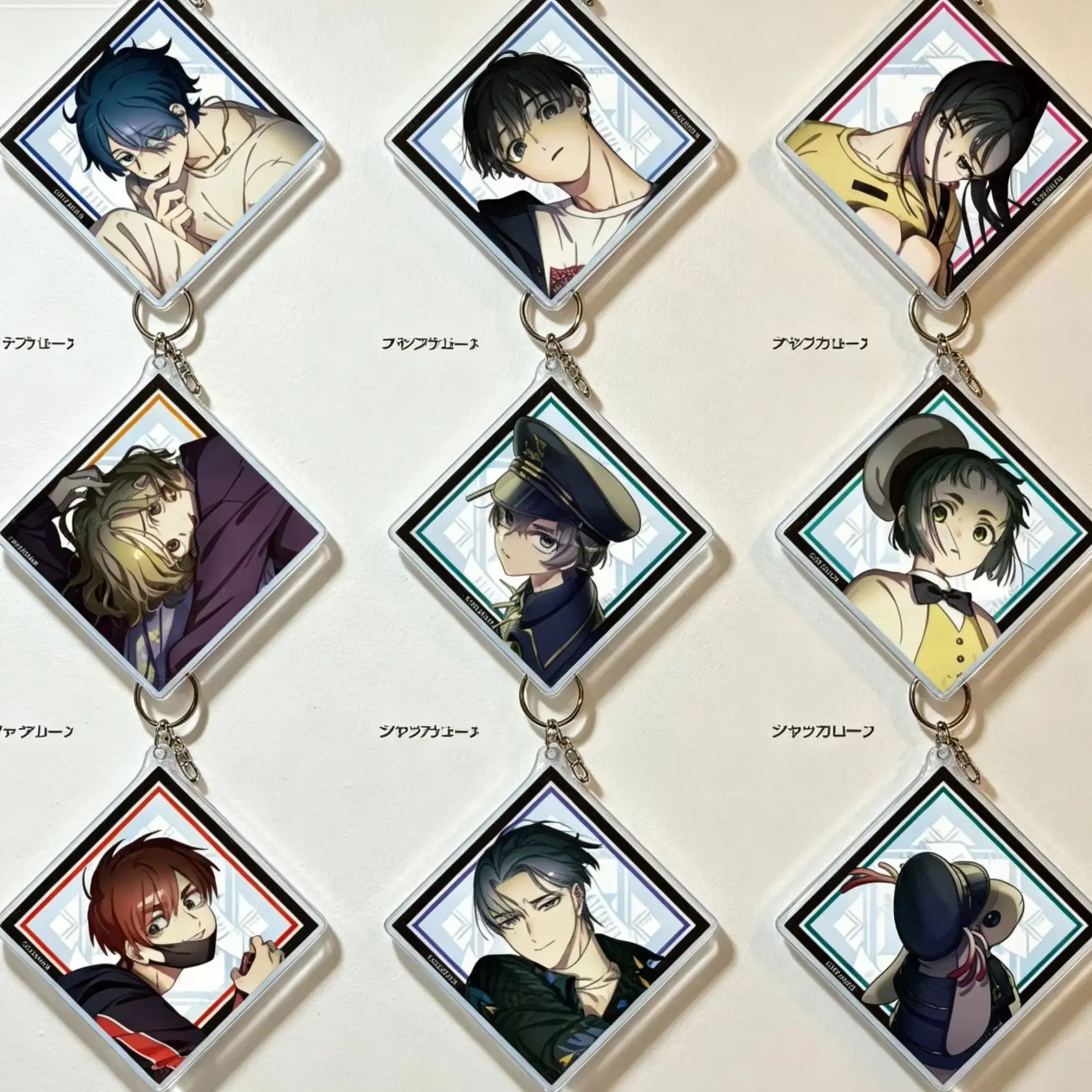 MILGRAM Mikoto Fuuta Three-Year Anniversary Series Lozenge Acrylic Pendant Keychains Bag Decorations Gifts For Friends