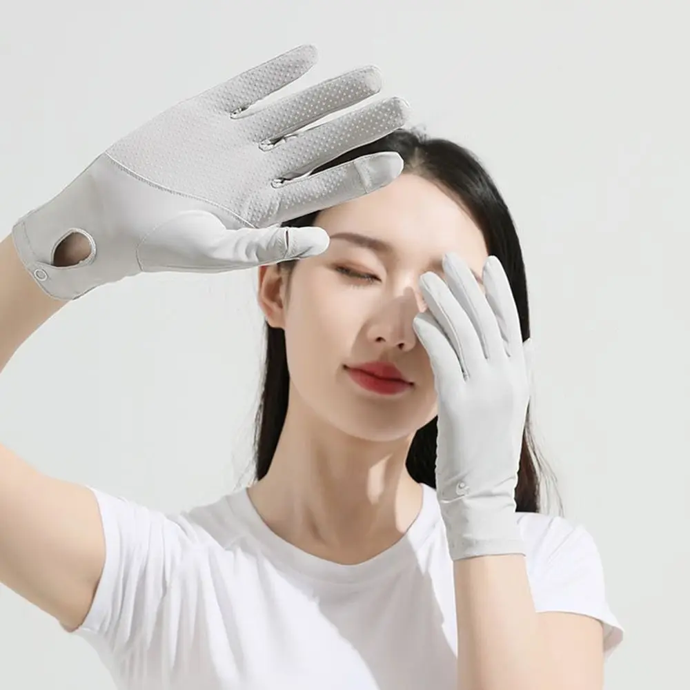

Women Summer Thin Sun Protection Gloves Mittens Anti-UV Gloves Ice Silk Gloves