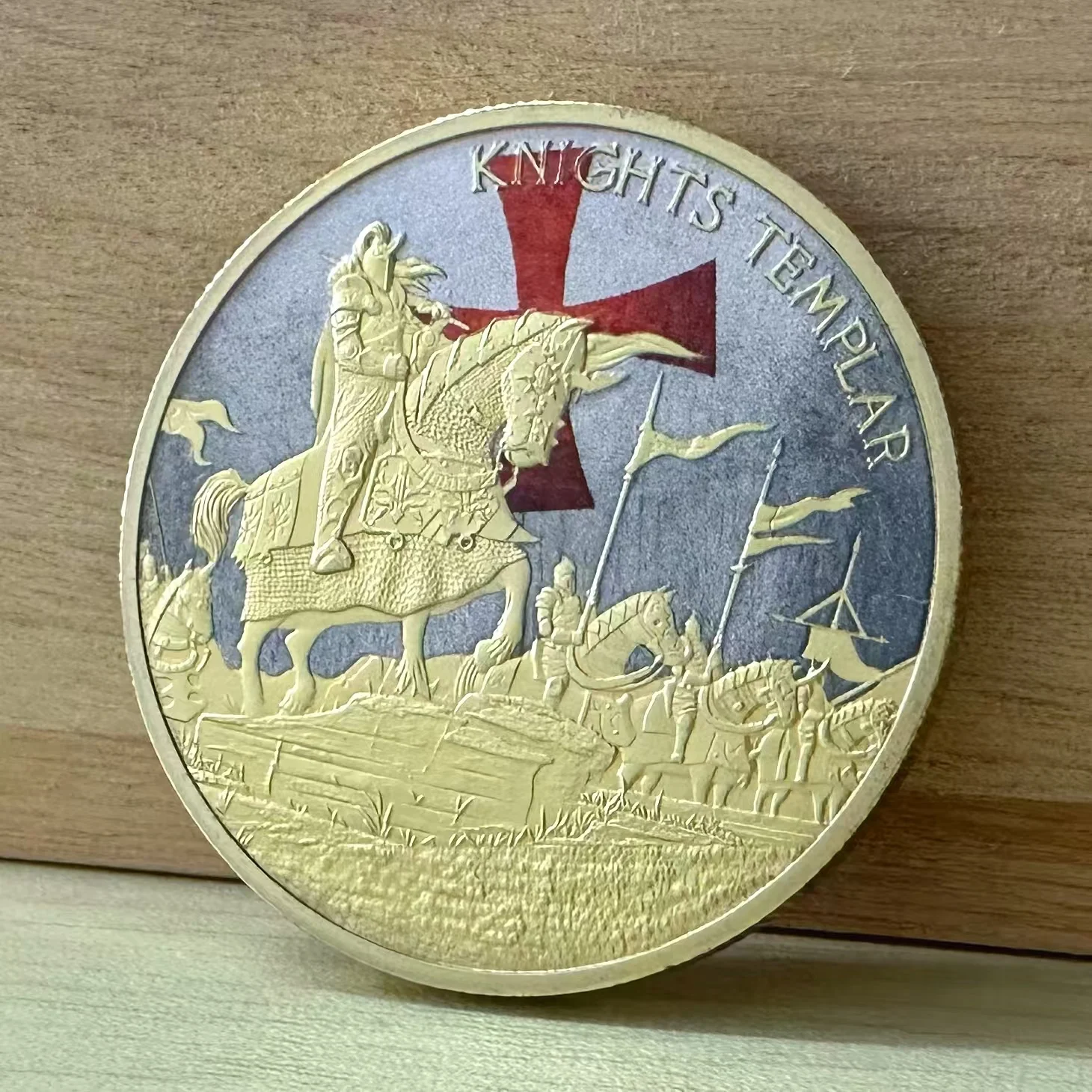 

Gold Christian Knight Templar Commemorative Coin Put on The Full Armor of God Warrior Collectibles Art Souvenir Challenge Coin