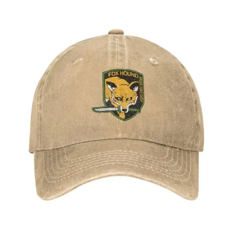 Fashion Unisex Cotton Metal Gear Solid Fox Hound Baseball Cap Adult Video Game Adjustable Dad Hat Men Women Sports