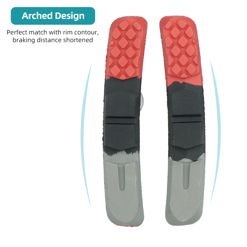 Deemount Triple Color V-Brake Pads MTB Mountain Bicycle Linear Pull V Clamp 70mm Blocks High Stopping Power All Weather Use