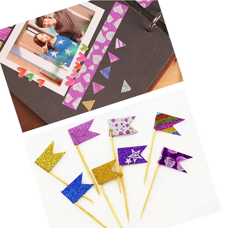 10PCS Glitter Glitter Pattern Washi Tape Adhesive Sticker Hand Diary Stickers Masking Tape Decorative Christmas DIY Crafts #4