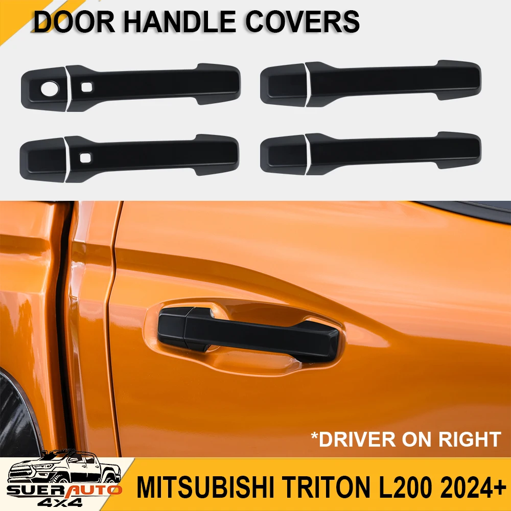 

Чехлы на дверные ручки для Mitsubishi L200 Strada 2024+ правая защита ручек с двойной кабиной, матовый черный, внешние аксессуары
