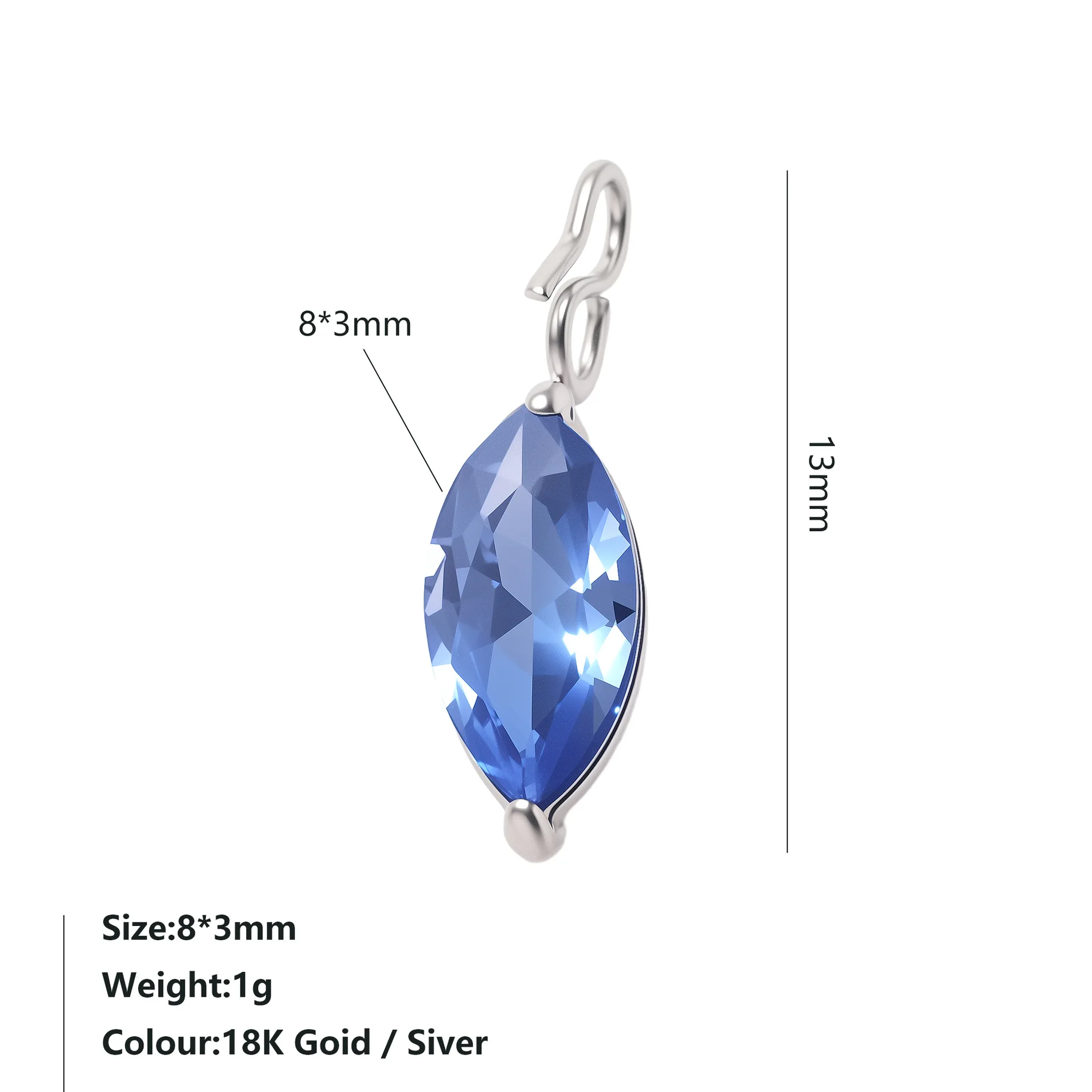 Tiny Marquise Crystal Charms for DIY Earrings