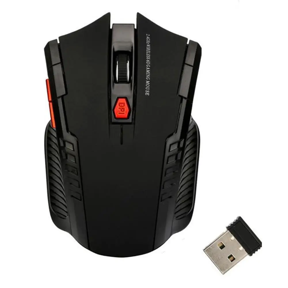 Gaming Mouse Ergonomic Wireless Mouse PC Gaming Mice with 6 Silent Click Buttons for PC Laptop Battery Operated Adjustable DPI
