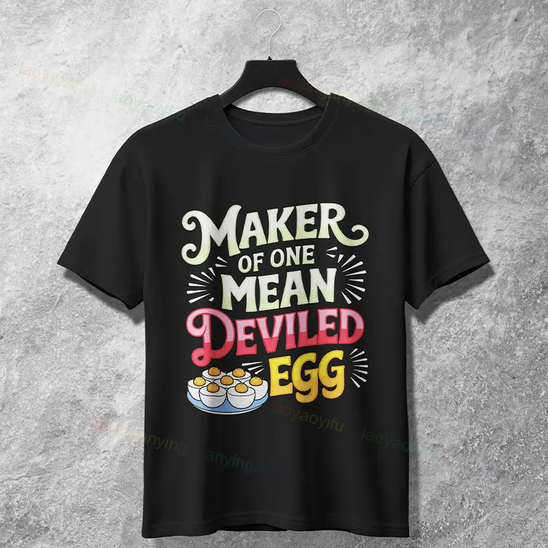 Śmieszna koszulka z memem o jajku w sosie pieprzowym z napisem: "Nie zrobiłbym dla indyka lub szynki dużo więcej niż dla jajka w sosie pieprzowym", 100% bawełna, codzienna koszulka z krótkim rękawem, humorystyczny styl.