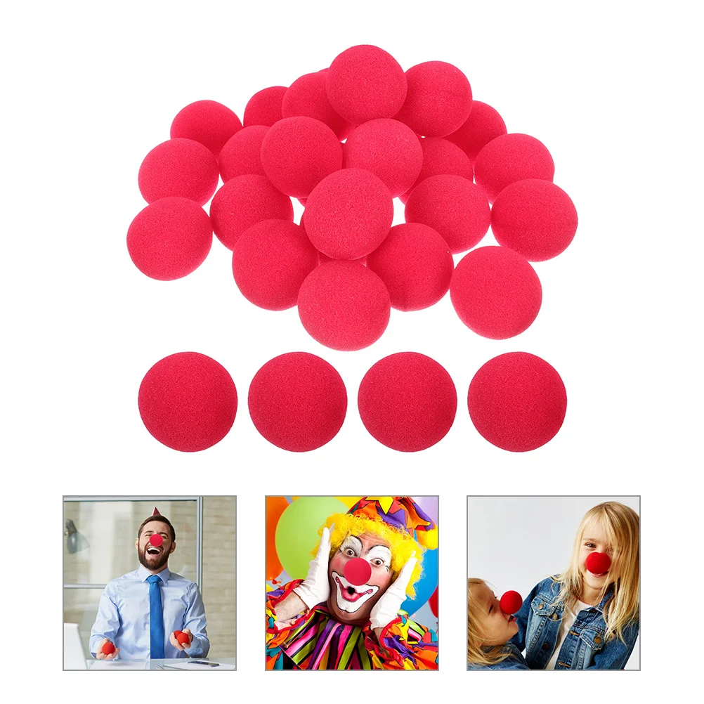 

100pcs 50MM Red Clown Nose Sponge Ball Safe Wear Resistant Practical Dress up Fancy Party Stage Performance Halloween Reusable