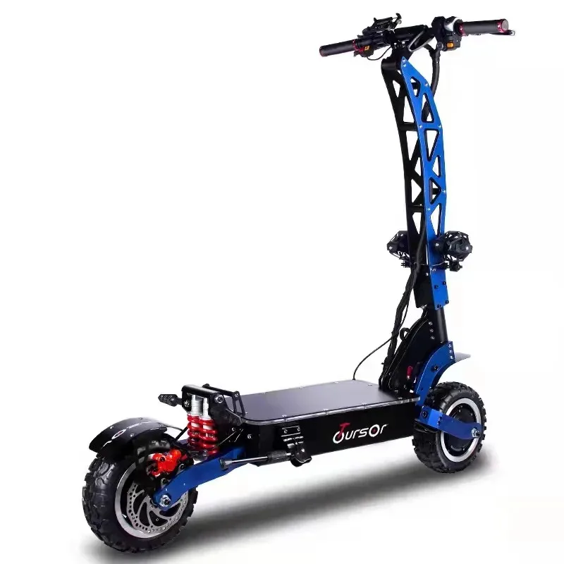 سكوتر كهربائي بإطارات مفرغة ذات دفع مزدوج، 6000 وات 60 فولت 40 أمبير نطاق طويل 120 كم وسرعة تصل إلى 90 كم/ساعة مع مقاعد