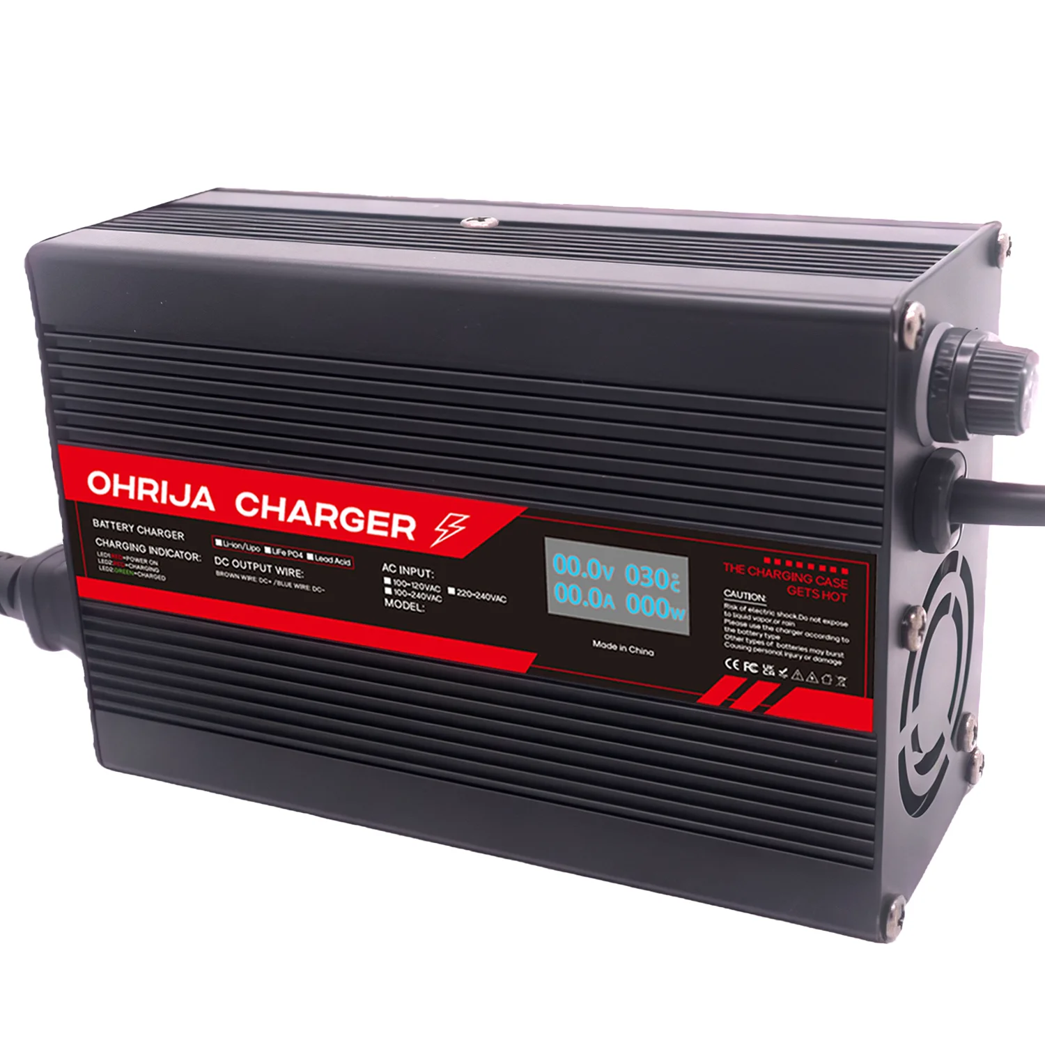 

Зарядное устройство для литиевой батареи 67,2 В, 4 А, светодиодный индикатор для 16-струнного огнестойкого корпуса 59,2 В, защита от перегрузки по току, напряжения/короткого замыкания