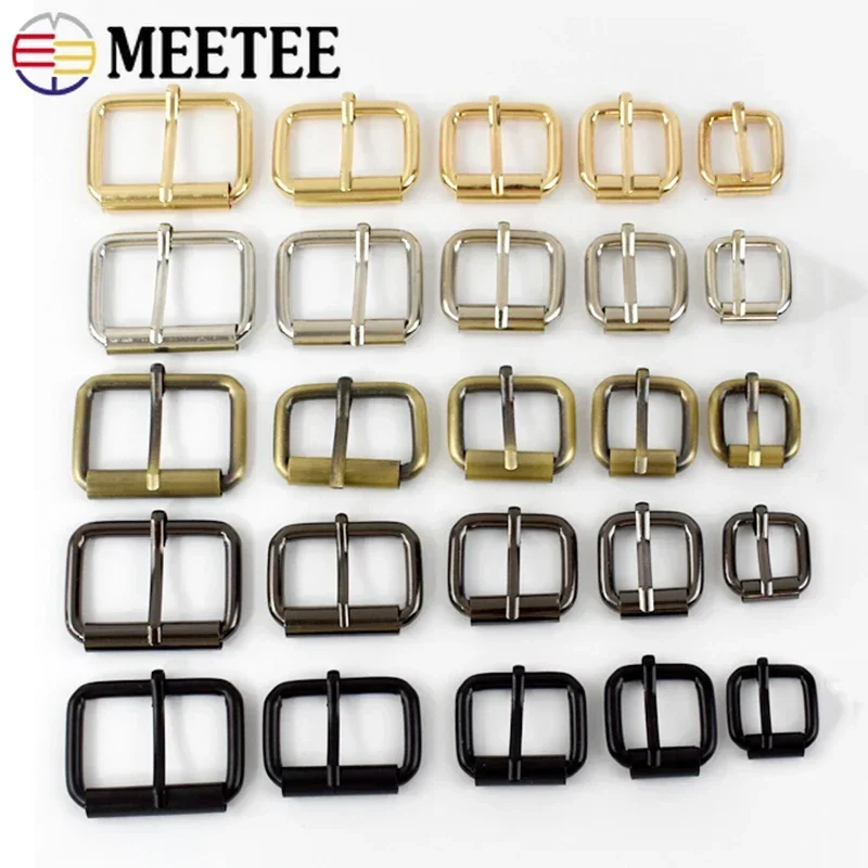 5/10Pcs 13-38mm Meetee Metal Pin Buckles Bag Strap Adjust Roller Clasp Garment Belt Slider Hooks Shoes Leather Craft Accessories