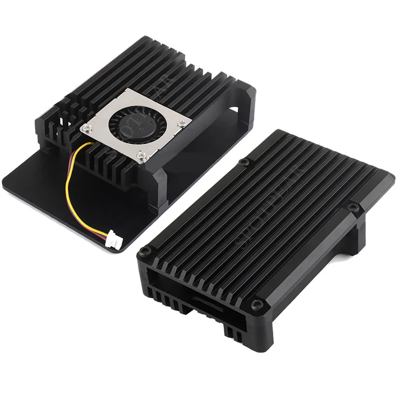 Raspberry Pi5 Aluminium Alloy Case Temperature-Controlled Blower Fan for Pi 5