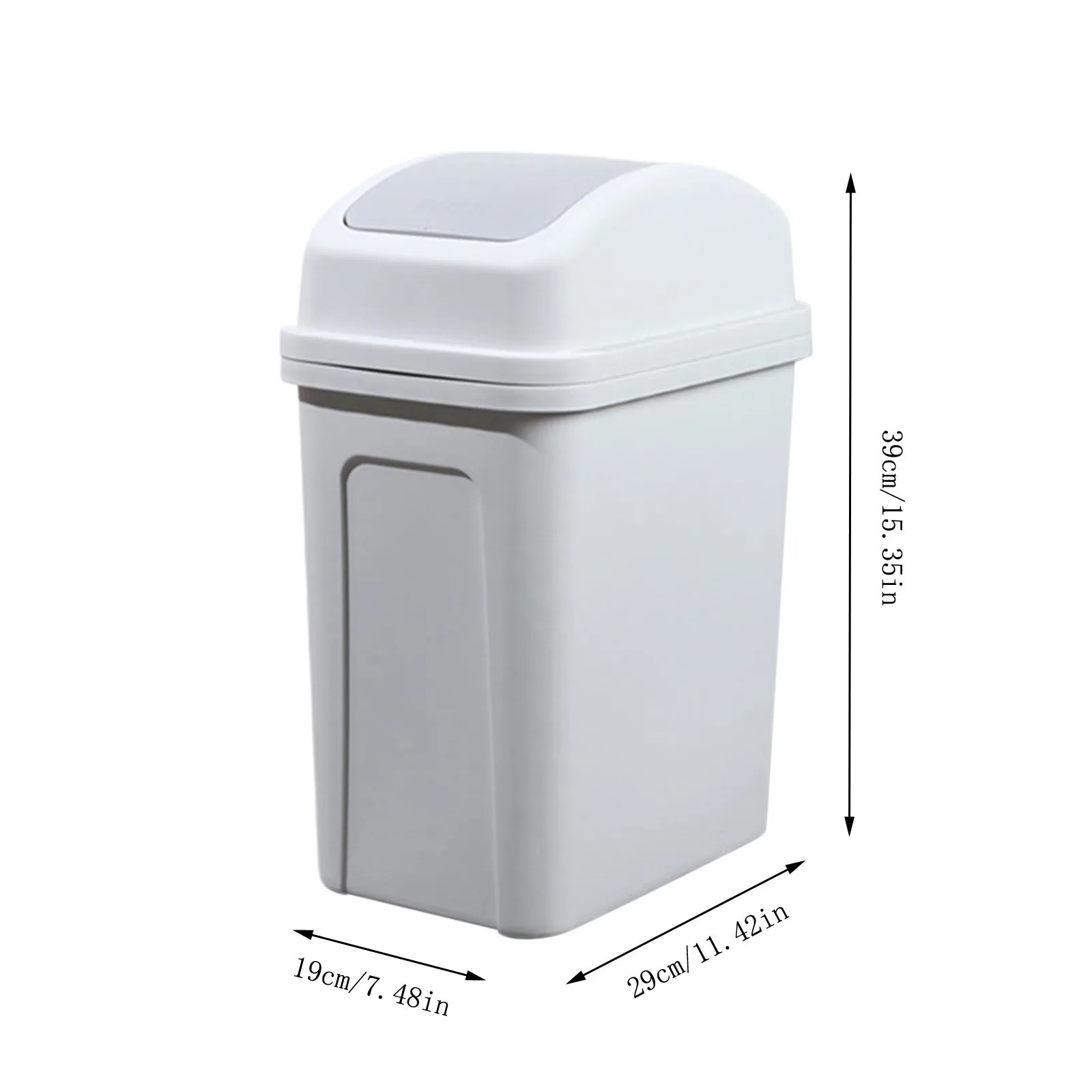 Garbage Can With Dual Swing Lid Trash Bin Large Capacity Kitchen Garbage Container Solid Home Office Bathroom Rubbish Holder