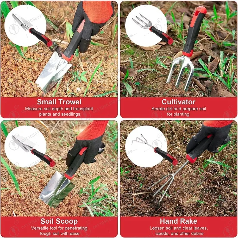 مجموعة أدوات حديقة معدنية متعددة الوظائف للسيدات، بيئة العمل، طباعة الأزهار، مقص زرع صغير