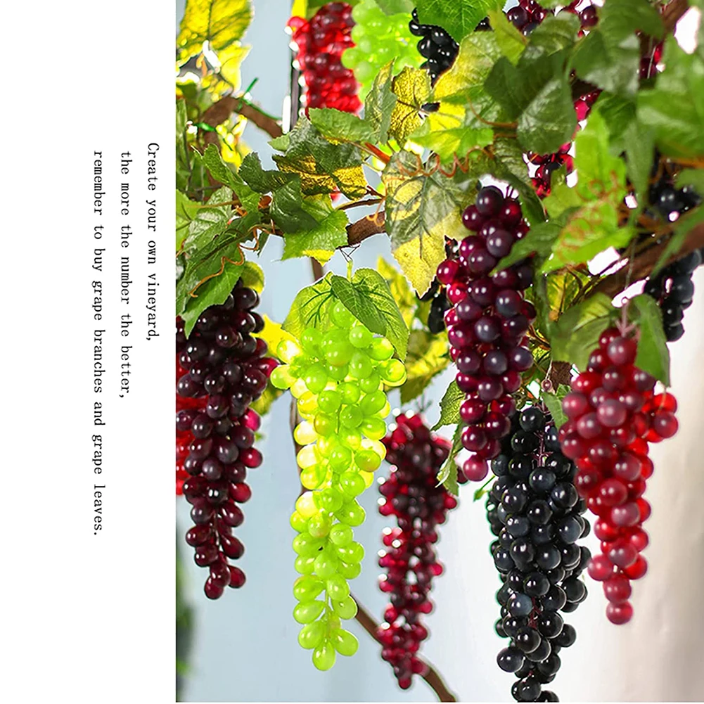 Creative Plastic Artificial Fake Purple Grape Lifelike Fruits Home Decorative Photography Props For Wedding Party Decor