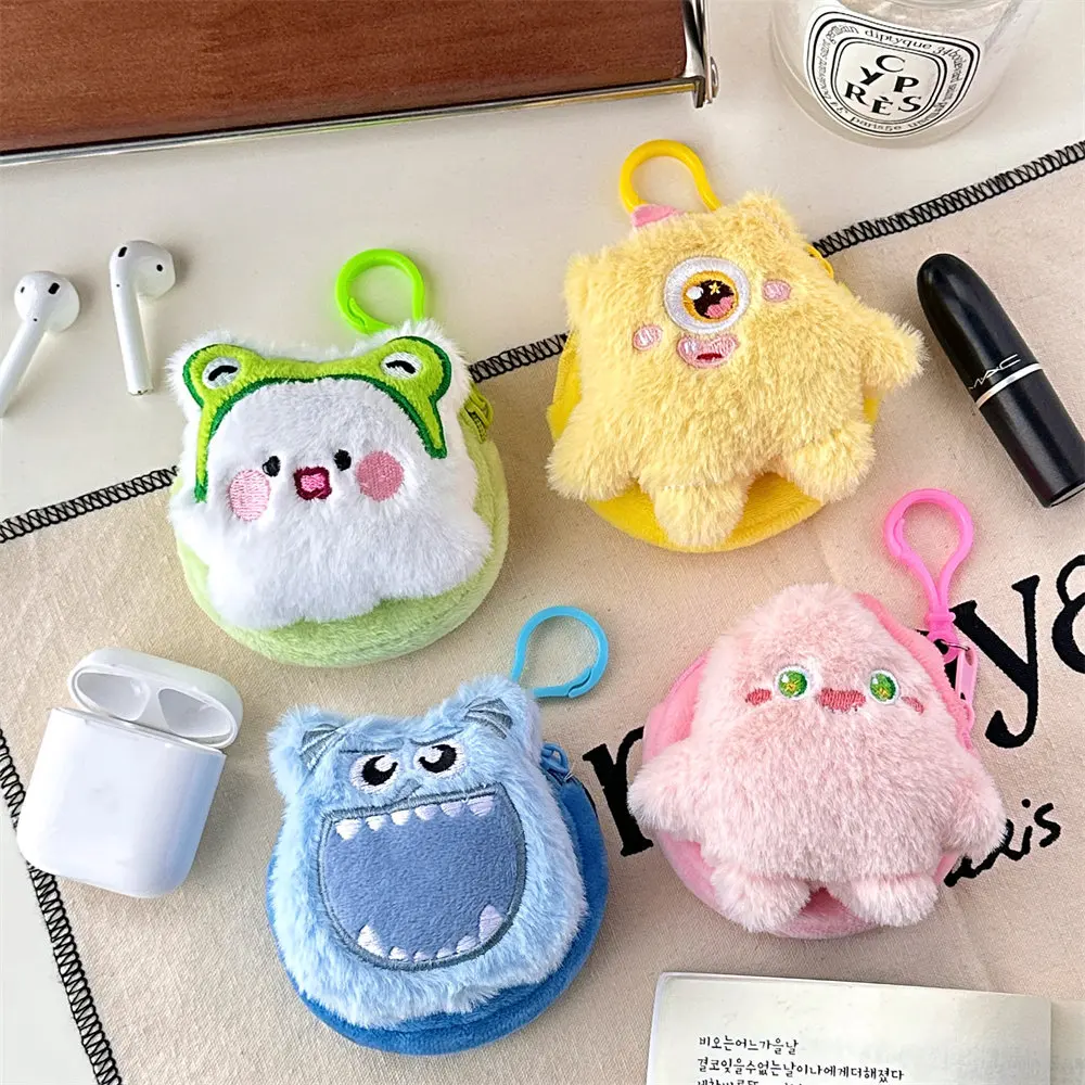 New Cute Plush Mini Wallet Girl Decorative Pendant Creative Cartoon Earphone Storage Bag Hanging Decoration