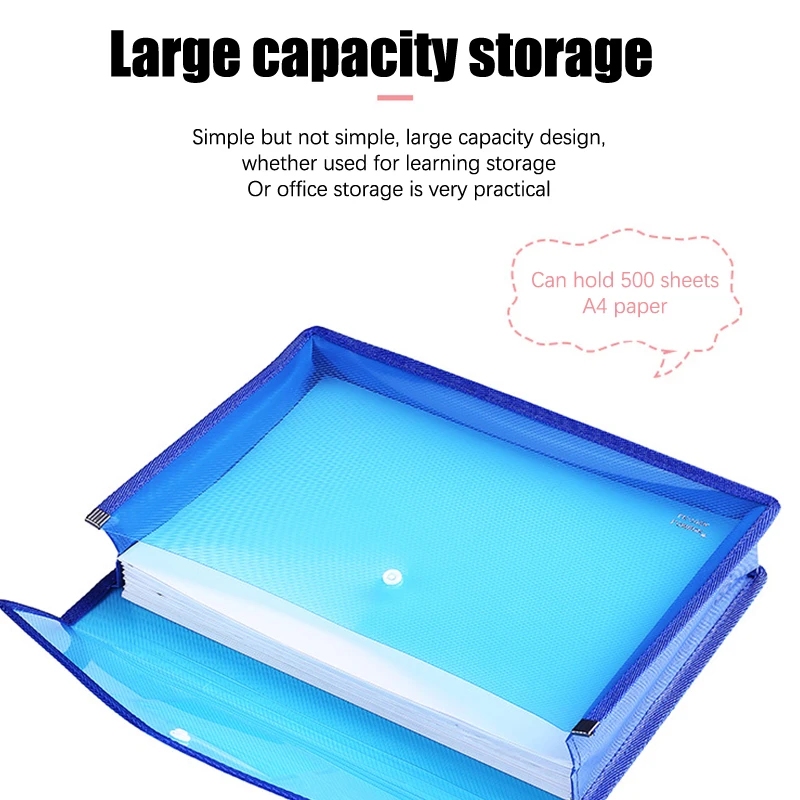 PP impermeável File Folders para Portfolio, Escritório Papelaria Storage, Portfolio Paper Organizer, A4
