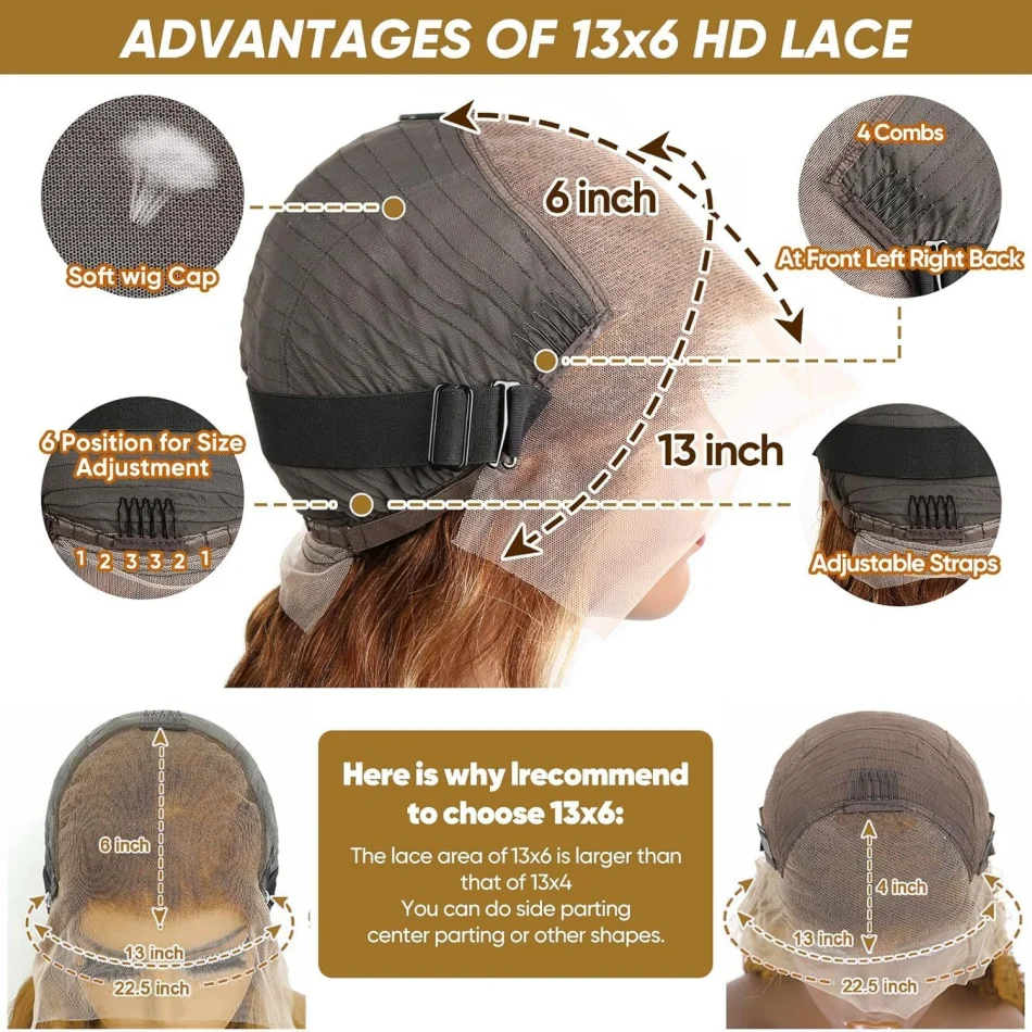 427 Highlight Wig Human Hair 13X6 Hd Lace Frontal Wig Straight Human Hair Wigs 30 38 Inch Preplucked Brazilian Black 200 Density image 6