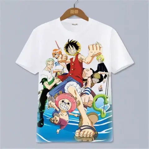 Uma peça anime roupas periféricas de manga curta camiseta dos desenhos animados dos homens e das mulheres y2k algodão impressão t harajuku streetwear topos