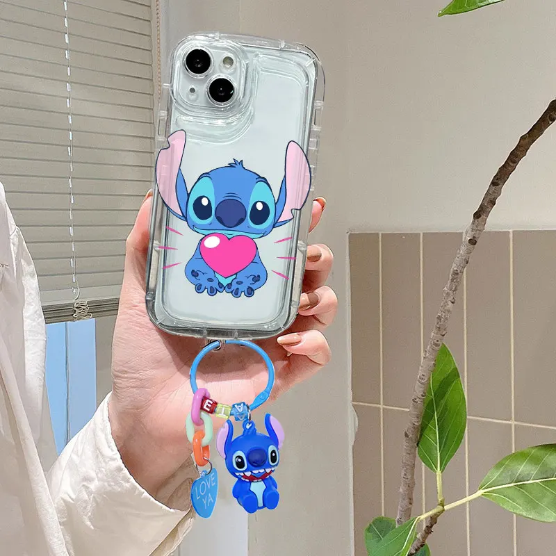Cartoon Sanrio 3D Stitch Cute Case For iPhone 14 13 15 Pro Max 11 12 Pro 12 Mini 7 8  6s 6 Plus XS Max X XR SE Tpu Phone Cover image 3