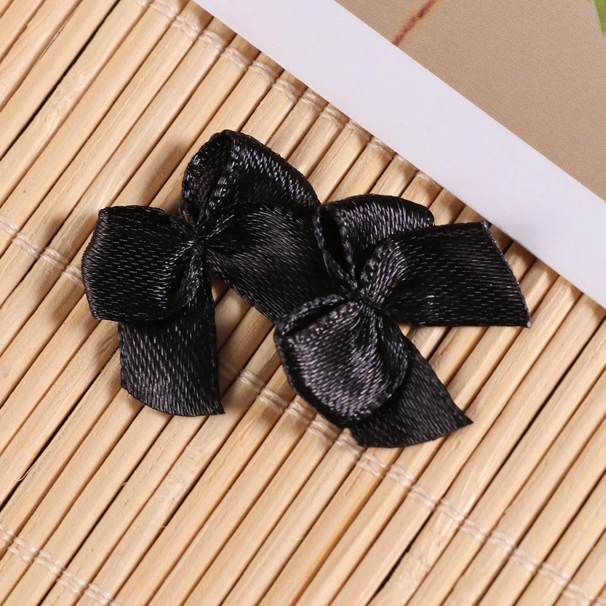 

60 Pcs Ribbons Small Flower with Bow Hair Accessories Bright Pink Crafts for