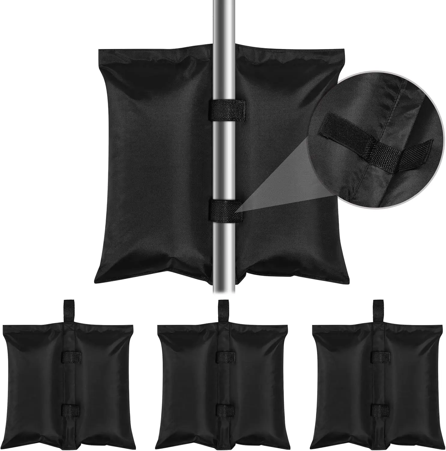 Image of 4 Stück Oxford-Stoff Gewichtstaschen für Pavillonbeine, 7 kg/Stück, Hochbelastbare Sandsäcke zum Befüllen für Camping, Garten und Zeltzubehör