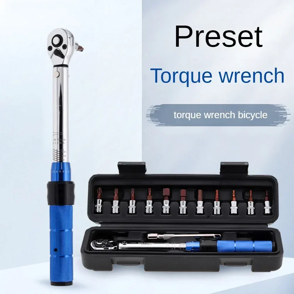 

15 pcs High Precision Pre-set Torque Wrench 1/4 Bicycle Handle Adjustable Mini Socket Wrench Small Flywheel For Bike Repair