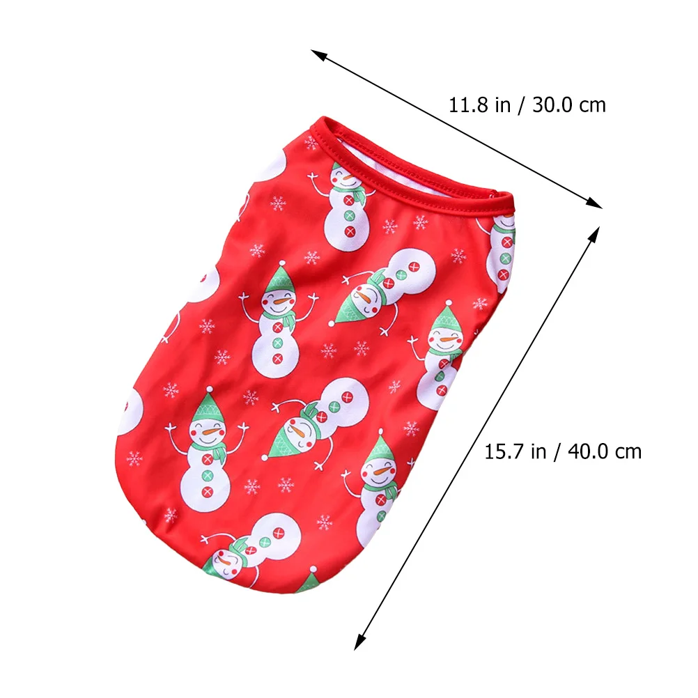 

Pet Vest Christmas Dog Clothes Polyester Outfit Cartoon Prints Warm Winter Wear Xmas Costume Special Dog Clothes
