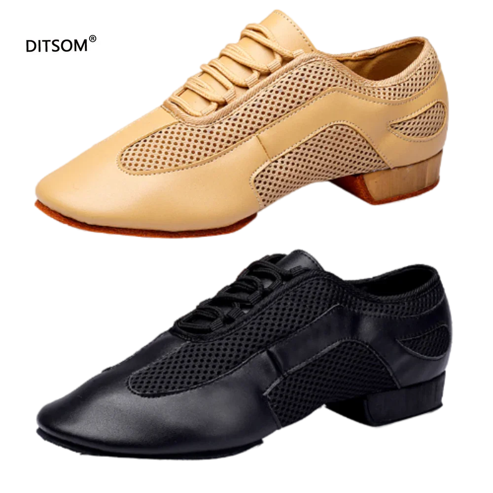 Black Tan Leather Dance Shoes for Men Women 2cm 3.5cm 5cm Heel Latin Ballroom Salsa Chacha Dance Shoes Jazz Street Dance Shoe 46