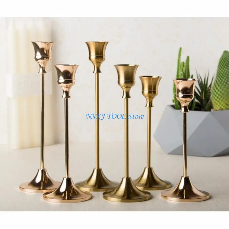 L8RC 3pcs/set Metal Candelabra Holder Wedding Table Centerpieces Stand Candelabrum Desktop Home Decoration