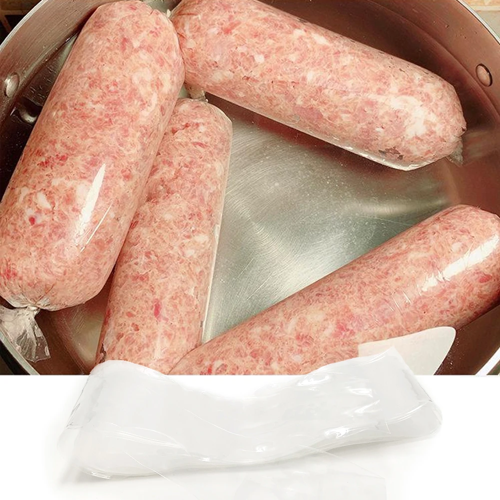 1PC  Food Grade Casings for Sausage Salami Length:50cm Wide50mm Shell for Sausage Maker Machine Hot Dog Plastic Casing Inedible