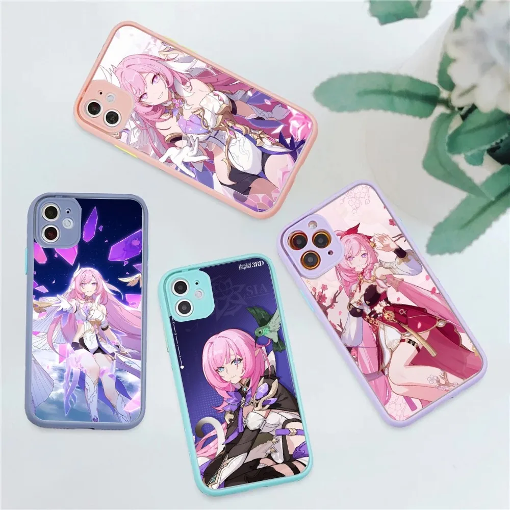 Honkai Elysia Game Phone Case for iPhone 14 11 12 13 Mini Pro Max 8 7 Plus X XR XS MAX Translucent Matte Cover