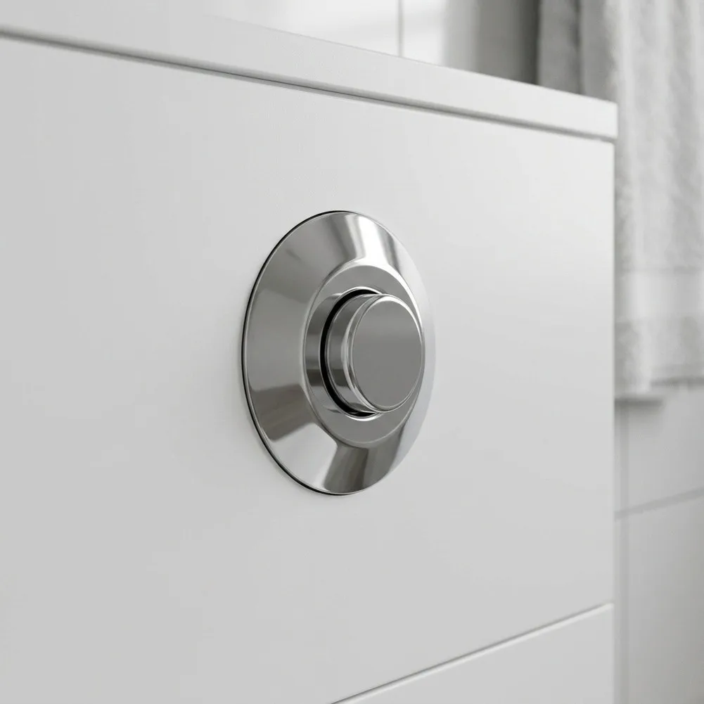 Bathroom Repair Part Toilet Air Flush Button For Bathroom Decor Chrome Finish Matte Black Option 30mm Panel Thickness